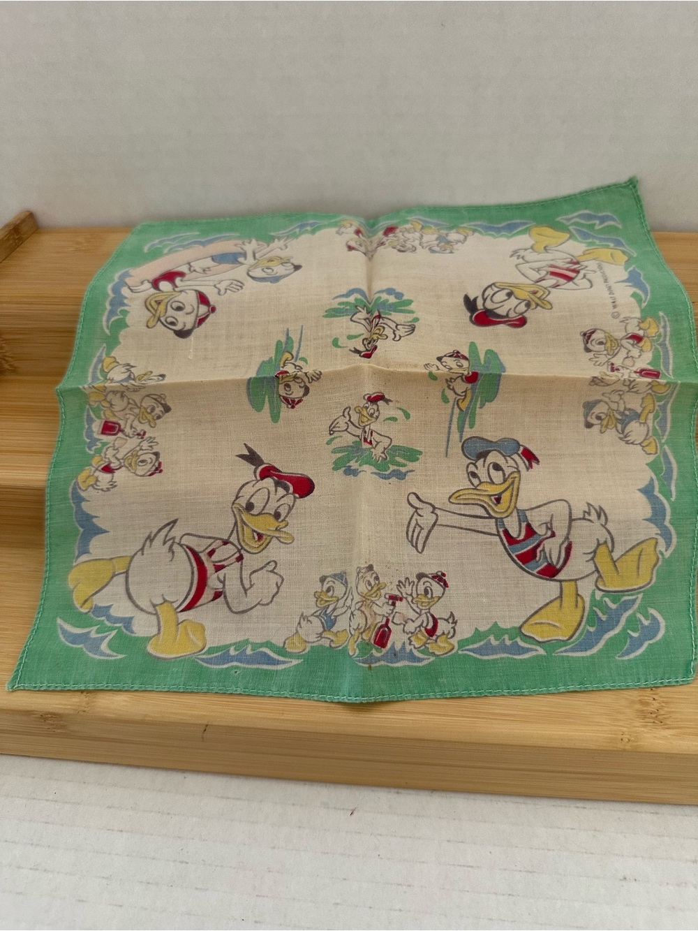 1940’s Child’s Walt Disney Donald Duck Handkerchief 7.5”x7.5” #11